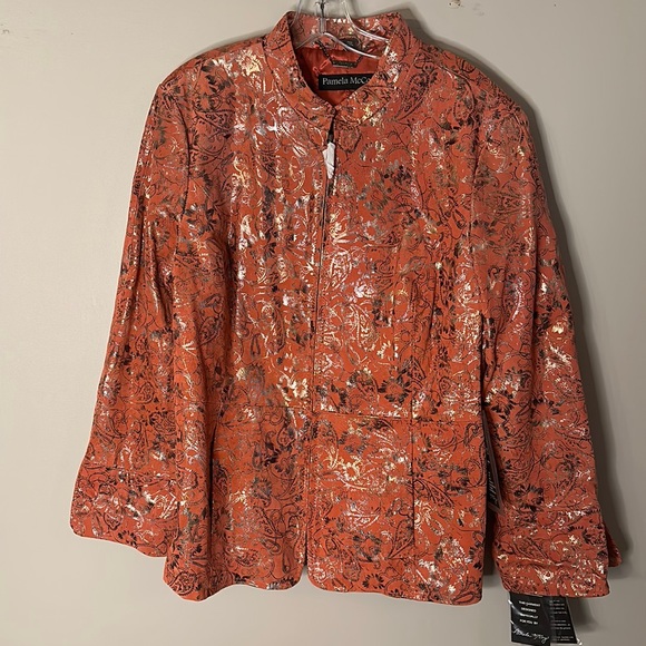 Pamela McCoy Floral Leather Jacket - Picture 1 of 11